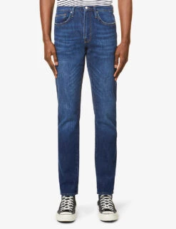 FRAME L’Homme Slim-fit Slim-leg Cotton-blend Denim Jeans -AllSain Clothing Shop R03879691 NIAGARA ALT02