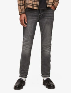 AllSaints Cigarette Washed Skinny Jeans -AllSain Clothing Shop R03896213 WASHEDBLACK ALT02