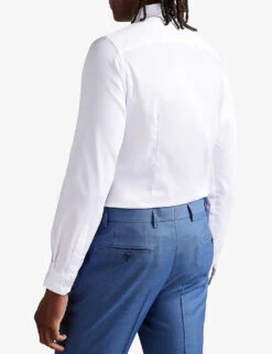 Ted Baker Holmes Slim-fit Cotton Shirt -AllSain Clothing Shop R03900998 WHITE ALT03