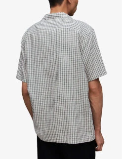 AllSaints Woodrow Check-pattern Short-sleeve Shirt -AllSain Clothing Shop R03901283 OFFWHITE ALT03