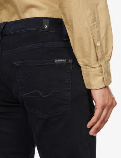 7 For All Mankind Standard Luxe Performance Regular-fit Straight Stretch-denim Jeans -AllSain Clothing Shop R03923261 DARKBLUE ALT05