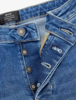 NEUW Lou Slim-fit Straight Cotton-blend Jeans -AllSain Clothing Shop R03923414 DESTINATION ALT06