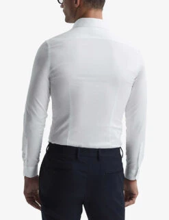 Reiss Storm Slim-fit Cotton-twill Shirt -AllSain Clothing Shop R03925067 WHITE ALT03