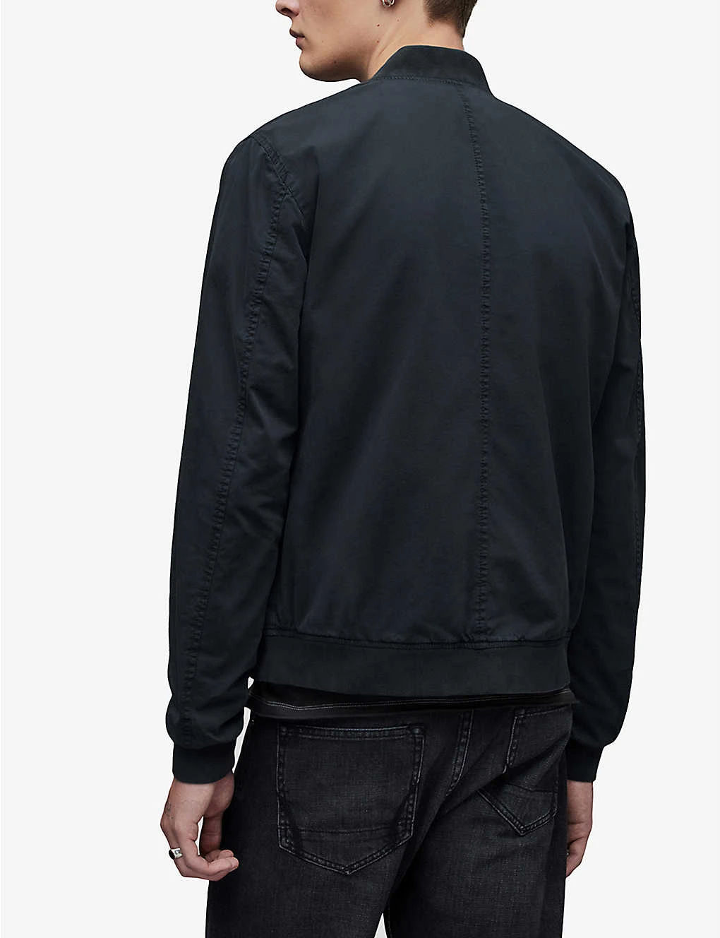 AllSaints Lows Logo-embroidered Padded Organic-cotton Bomber Jacket 4 AllSaints Lows Logo-embroidered Padded Organic-cotton Bomber Jacket - Image 4