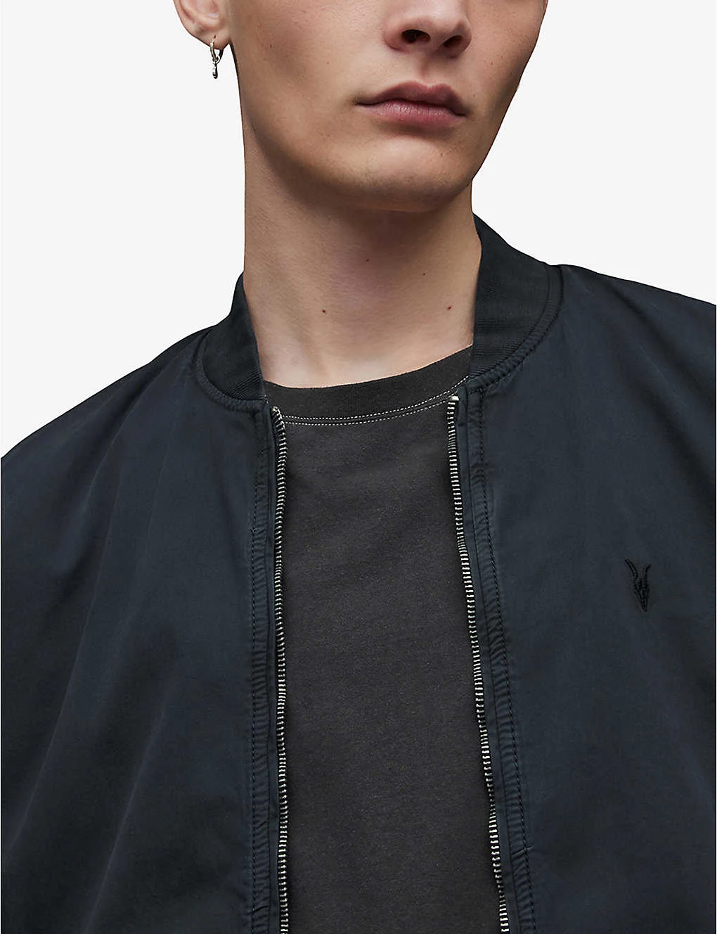 AllSaints Lows Logo-embroidered Padded Organic-cotton Bomber Jacket 5 AllSaints Lows Logo-embroidered Padded Organic-cotton Bomber Jacket - Image 5