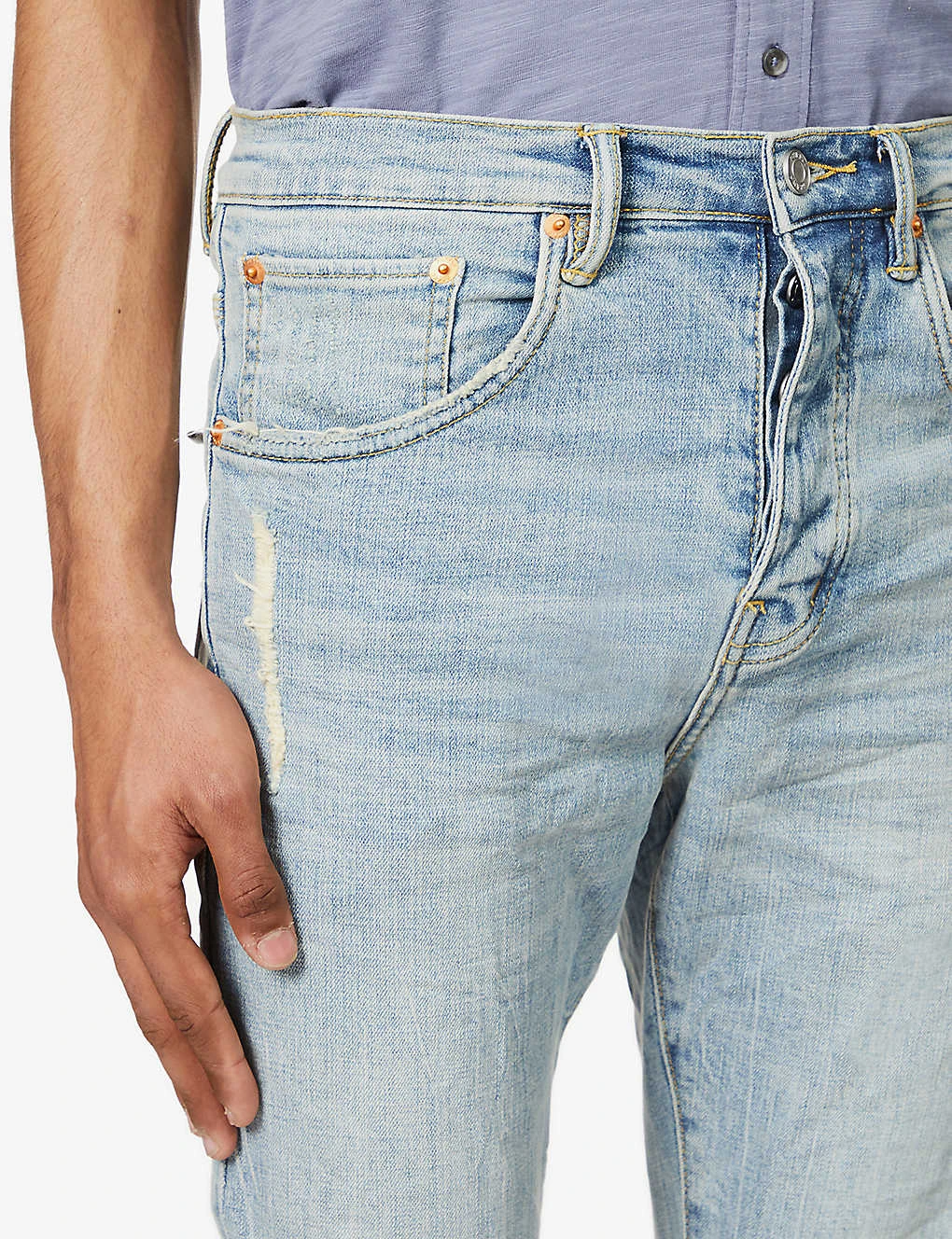 Ripped-knee Regular-fit Stretch-denim Jeans 5 Ripped-knee Regular-fit Stretch-denim Jeans - Image 5