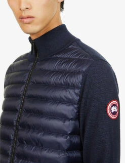 Canada Goose Hybridge Funnel-neck Regular-fit Wool-down Jacket -AllSain Clothing Shop R03940810 NAVY ALT04