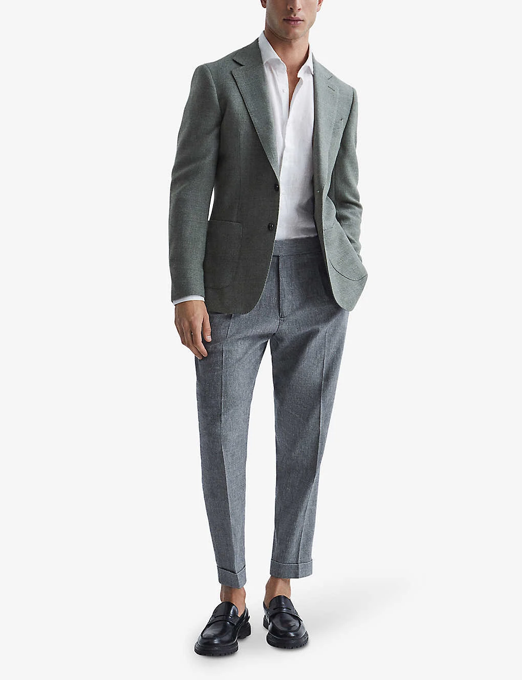 Reiss Map Tapered Mid-rise Stretch-woven Trousers 2 Reiss Map Tapered Mid-rise Stretch-woven Trousers - Image 2