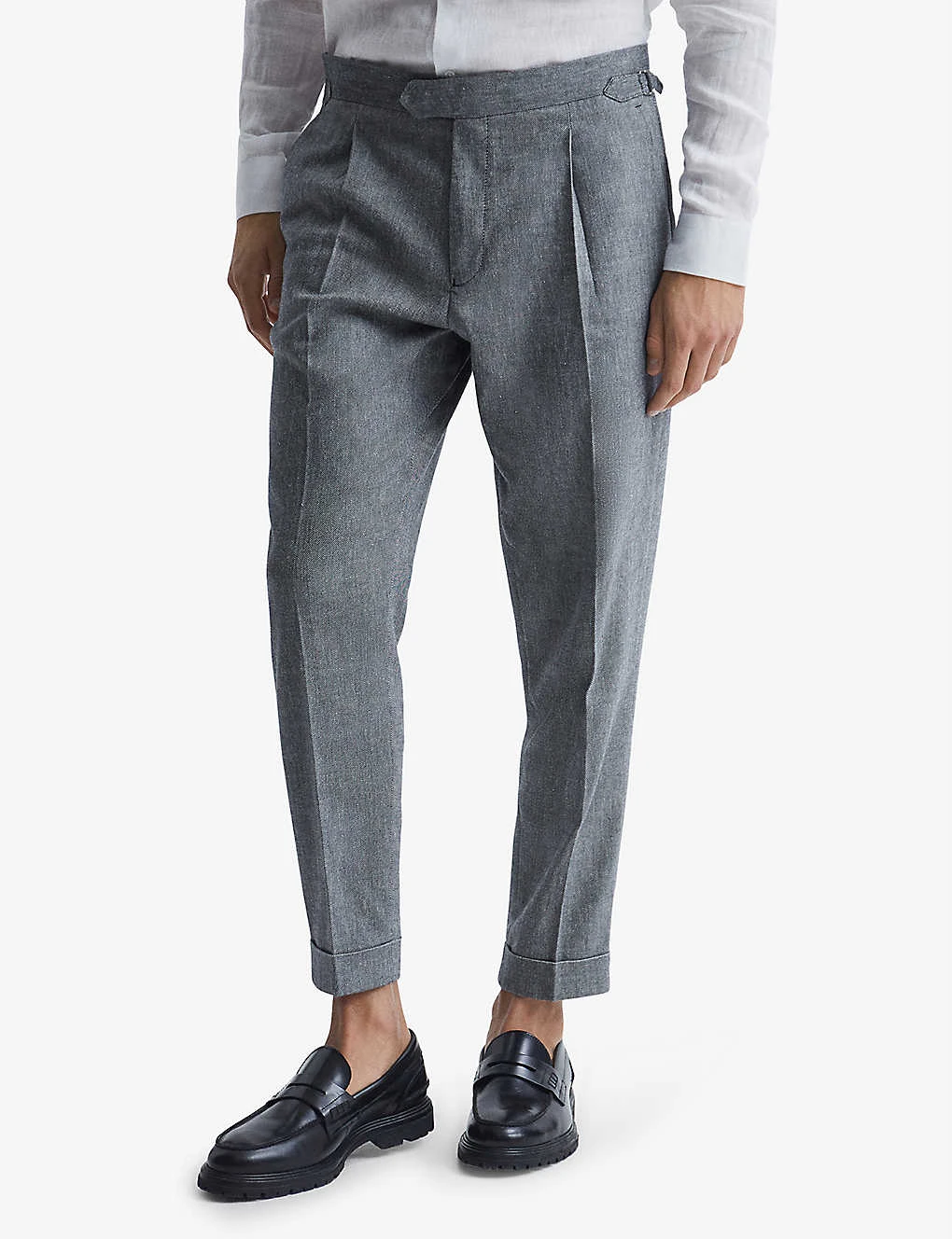 Reiss Map Tapered Mid-rise Stretch-woven Trousers 3 Reiss Map Tapered Mid-rise Stretch-woven Trousers - Image 3