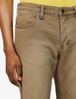 NEUW Lou Brand-patch Slim-fit Stretch-denim Jeans -AllSain Clothing Shop R03954828 DESERT ALT04