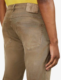 NEUW Lou Brand-patch Slim-fit Stretch-denim Jeans -AllSain Clothing Shop R03954828 DESERT ALT05