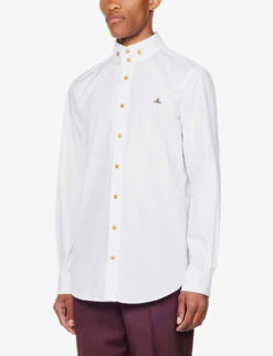 Vivienne Westwood Krall Logo-embroidered Organic-cotton Shirt -AllSain Clothing Shop R03956758 WHITE ALT02