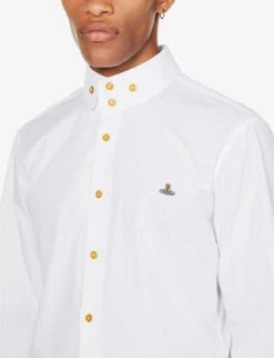 Vivienne Westwood Krall Logo-embroidered Organic-cotton Shirt -AllSain Clothing Shop R03956758 WHITE ALT04