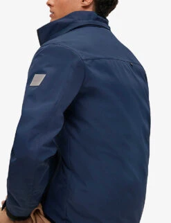 Boss Logo-patch Hooded Shell Jacket -AllSain Clothing Shop R03962943 DARKBLUE ALT03