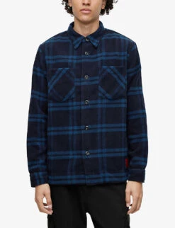 Hugo Checked Padded Woven Overshirt 6 Hugo Checked Padded Woven Overshirt -AllSain Clothing Shop R03963100 DARKBLUE ALT02