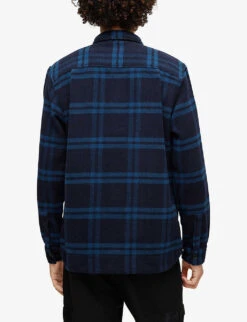 Hugo Checked Padded Woven Overshirt 7 Hugo Checked Padded Woven Overshirt -AllSain Clothing Shop R03963100 DARKBLUE ALT03