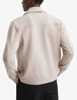 Reiss Jerry Flap-pocket Stretch-woven Overshirt -AllSain Clothing Shop R03978258 OATMEAL ALT03