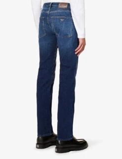 Emporio Armani Regular-fit Straight-leg Stretch-denim Jeans -AllSain Clothing Shop R03981649 DENIMBLUMD ALT03