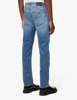 Emporio Armani Regular-fit Straight-leg stretch-denim Jeans 9 Emporio Armani Regular-fit Straight-leg stretch-denim Jeans -AllSain Clothing Shop R03981651 DENIMBLUCH ALT03