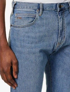 Emporio Armani Regular-fit Straight-leg stretch-denim Jeans 10 Emporio Armani Regular-fit Straight-leg stretch-denim Jeans -AllSain Clothing Shop R03981651 DENIMBLUCH ALT04
