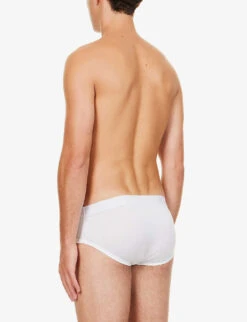 Branded-waistband Stretch-jersey Briefs 6 Branded-waistband Stretch-jersey Briefs -AllSain Clothing Shop R03984250 WHITE ALT02
