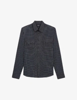 THE KOOPLES Checked Long-sleeved Stretch-cotton Shirt