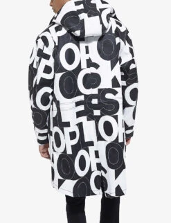 THE KOOPLES Logo-print Hooded Shell Parka -AllSain Clothing Shop R03997393 BLA64 ALT03