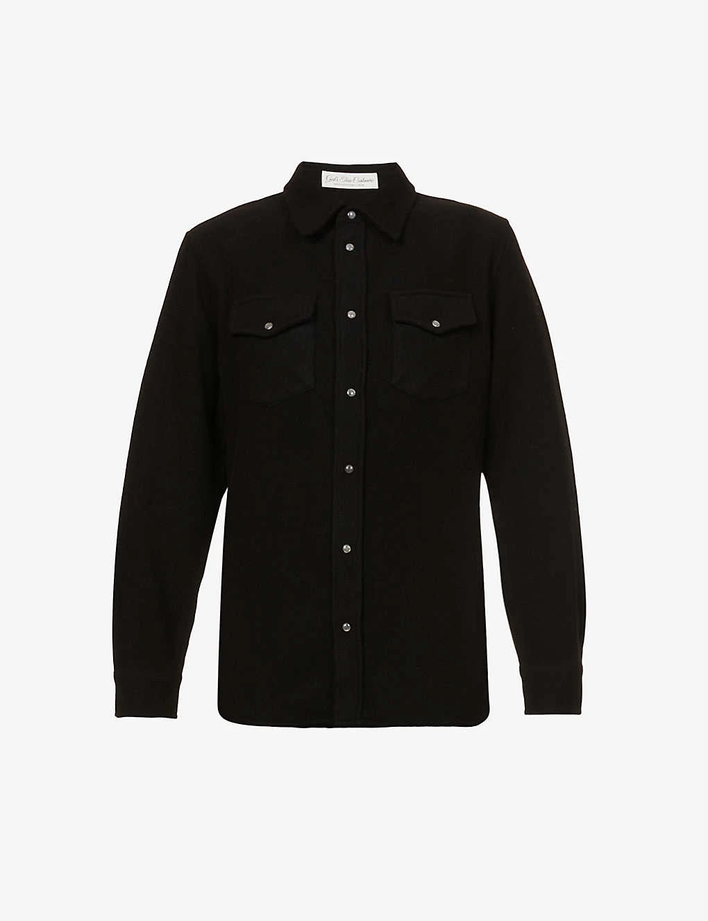 Unisex Gemstone-embellished Popper Relaxed-fit Cashmere Shirt 1 Unisex Gemstone-embellished Popper Relaxed-fit Cashmere Shirt