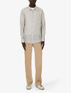 Unisex Rose Quartz Checked Cashmere Shirt -AllSain Clothing Shop R04001657 FA6HEATHER ALT02