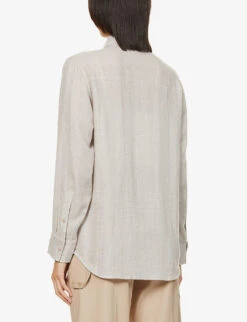 Unisex Rose Quartz Checked Cashmere Shirt -AllSain Clothing Shop R04001657 FA6HEATHER ALT04