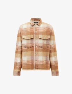 AllSaints Sacco Faux Fur-lined Check Cotton Shacket