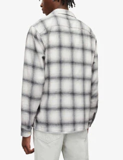 AllSaints Ragado Checked Ramskull-embroidered Cotton Shirt 8 AllSaints Ragado Checked Ramskull-embroidered Cotton Shirt -AllSain Clothing Shop R04002964 OFFWHITE ALT03