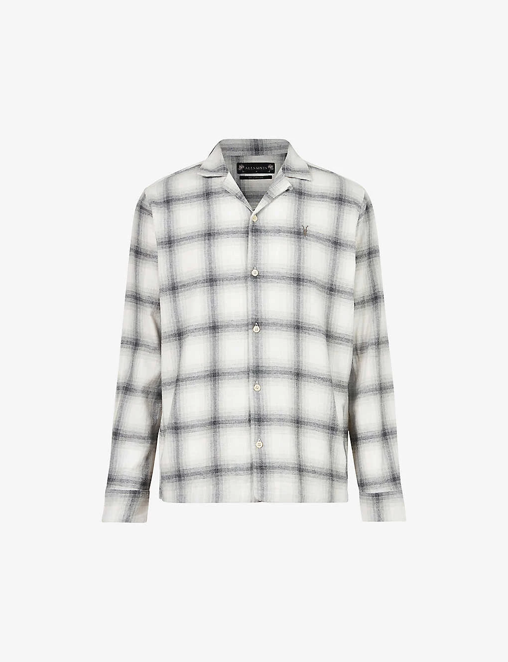 AllSaints Ragado Checked Ramskull-embroidered Cotton Shirt 1 AllSaints Ragado Checked Ramskull-embroidered Cotton Shirt