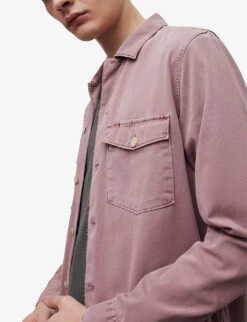 AllSaints Spotter Slim-fit Cotton Shirt -AllSain Clothing Shop R04002967 ASHEDPINK ALT05