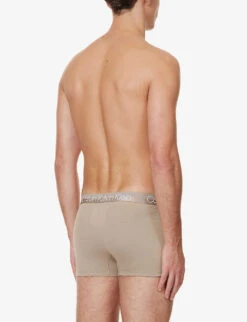 Calvin Klein Logo-waistband Mid-rise Pack Of Three Cotton And Recycled Polyester-blend Trunks -AllSain Clothing Shop R04008699 MULTI ALT02