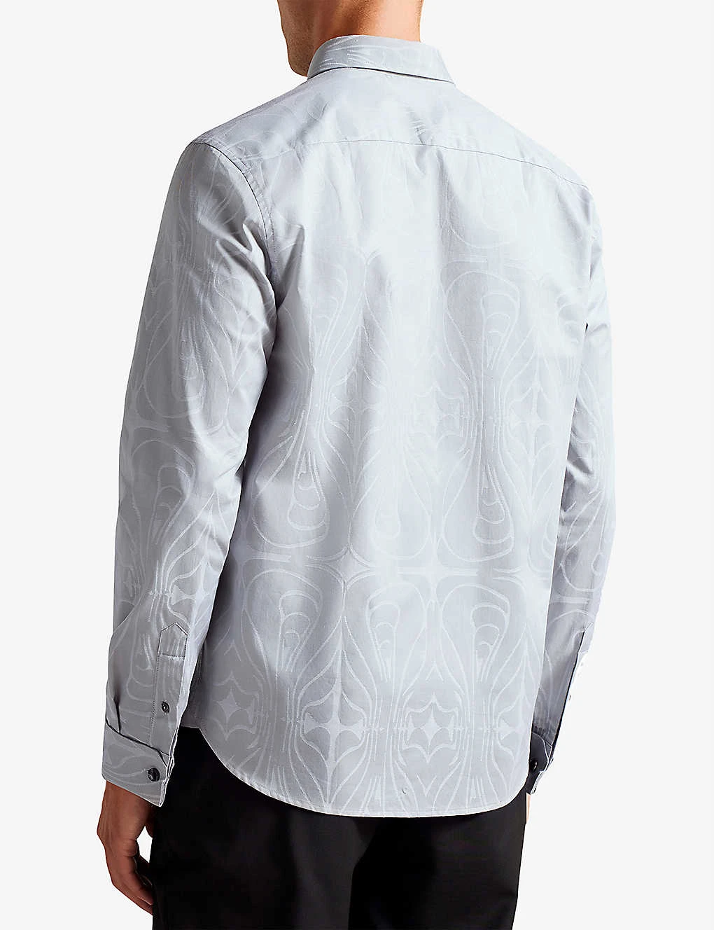 Ted Baker Oxcomb Jacquard-design French Cuff Cotton Shirt 4 Ted Baker Oxcomb Jacquard-design French Cuff Cotton Shirt - Image 4