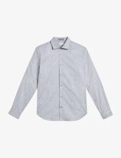 Ted Baker Oxcomb Jacquard-design French Cuff Cotton Shirt
