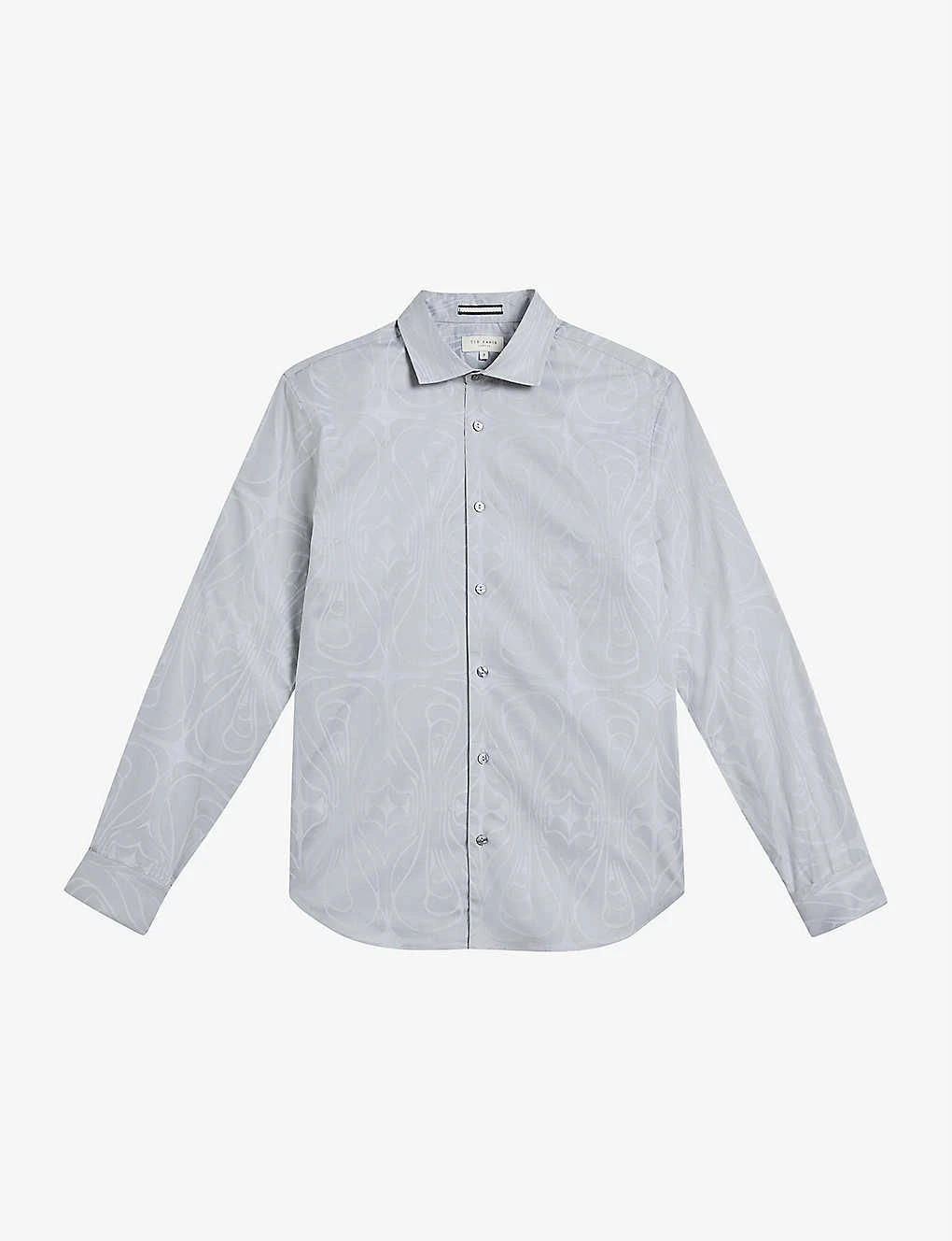 Ted Baker Oxcomb Jacquard-design French Cuff Cotton Shirt 1 Ted Baker Oxcomb Jacquard-design French Cuff Cotton Shirt