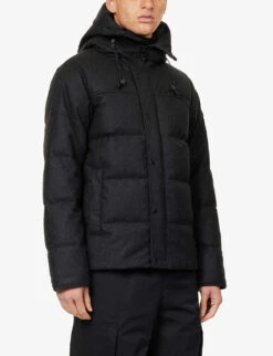 Canada Goose Macmillan Brand-patch Relaxed-fit Recycled-wool Blend-down Hooded Parka -AllSain Clothing Shop R04010972 CARBONMELANGE ALT02