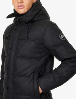 Canada Goose Macmillan Brand-patch Relaxed-fit Recycled-wool Blend-down Hooded Parka -AllSain Clothing Shop R04010972 CARBONMELANGE ALT04