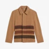 Ted Baker Carlby Striped Collared Recycled Wool-blend Jacket