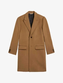 Ted Baker Raydon Peak-lapel Single-breasted Wool Coat