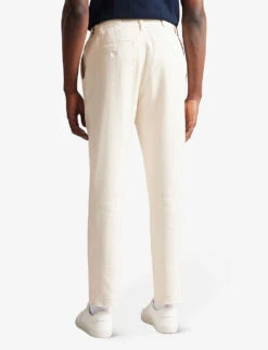 Ted Baker Halden Tapered-leg Mid-rise Cotton-blend Trousers -AllSain Clothing Shop R04011357 NATURAL ALT03