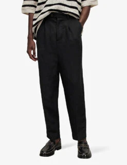 AllSaints Pace Cropped Slim-fit Woven Trousers -AllSain Clothing Shop R04058988 BLACK ALT02