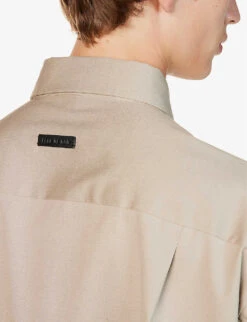 Fear Of God Eternal Pleated-cuff Relaxed-fit Stretch-cotton And Wool-blend Shirt -AllSain Clothing Shop R04059478 DUSTYBEIGE ALT04