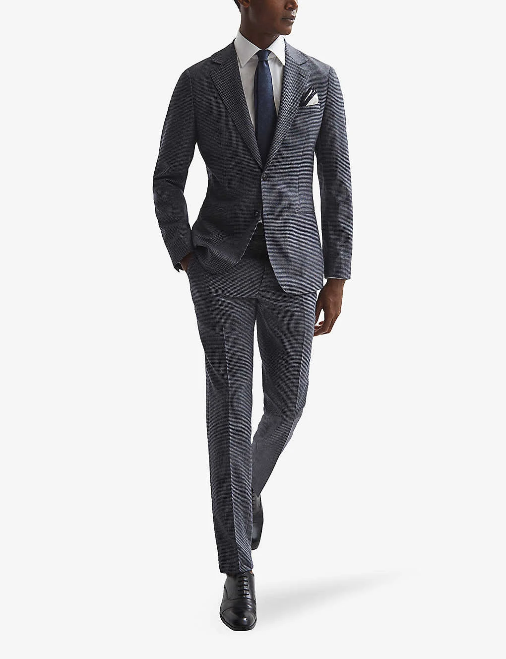 Reiss Leadenhall Dogtooth Straight-leg Mid-rise Wool Trousers 2 Reiss Leadenhall Dogtooth Straight-leg Mid-rise Wool Trousers - Image 2