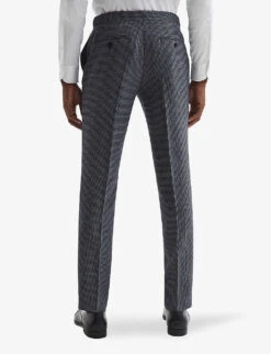 Reiss Leadenhall Dogtooth Straight-leg Mid-rise Wool Trousers 8 Reiss Leadenhall Dogtooth Straight-leg Mid-rise Wool Trousers -AllSain Clothing Shop R04068056 NAVY ALT03