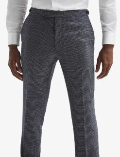 Reiss Leadenhall Dogtooth Straight-leg Mid-rise Wool Trousers 9 Reiss Leadenhall Dogtooth Straight-leg Mid-rise Wool Trousers -AllSain Clothing Shop R04068056 NAVY ALT04
