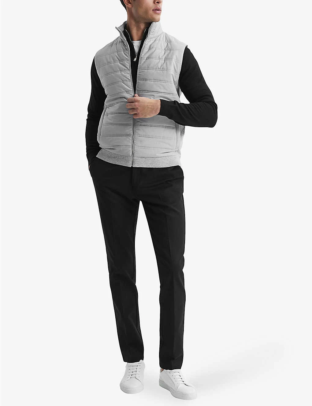 Reiss William High-collar Quilted Woven Gilet 2 Reiss William High-collar Quilted Woven Gilet - Image 2