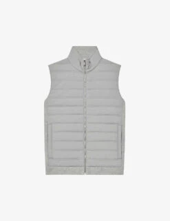 Reiss William High-collar Quilted Woven Gilet